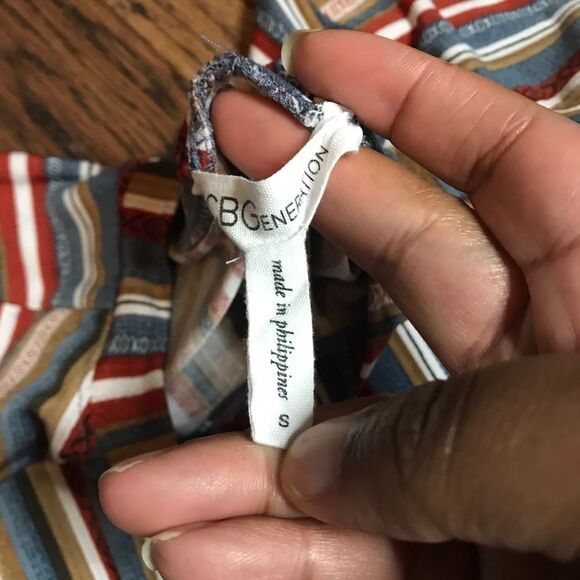 BCBGENERATION STRIPED A-LINE BACK YOKE DRESS Sz S - Picture 7 of 8